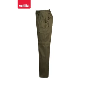 Pantalón desmontable multibolsillos Velilla 346 Verde caza, vista lateral
