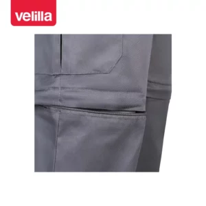 Pantalón desmontable multibolsillos Velilla 346 Gris, detalle de cremallera de la pernera desmontable