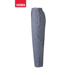 Pantalón de cocina pata de gallo Velilla 350 pata de gallo azul blanco, vista lateral