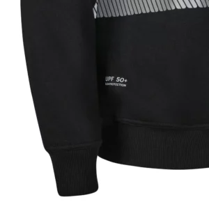Sudadera cuello redondo Velilla 355701 Negro, detalle de puño y bajo