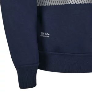Sudadera cuello redondo Velilla 355701 Azul navy, detalle de puño y bajo