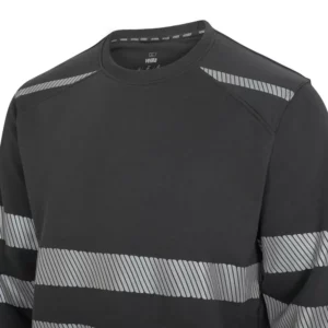 Sudadera cuello redondo Velilla 355701 Gris antracita, detalle de hombro y pecho