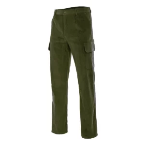 Pantalón pana multibolsillos Velilla 380 Verde caza, vista frontal