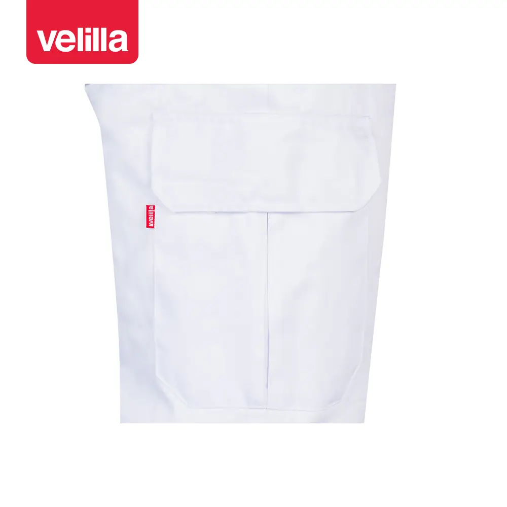 Pantalón acolchado multibolsillos Velilla 398 13 Pantalón acolchado multibolsillos Velilla 398 Blanco, detalle de bolsillo lateral