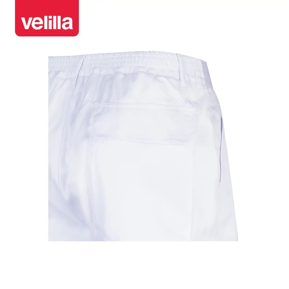 Pantalón acolchado multibolsillos Velilla 398 14 Pantalón acolchado multibolsillos Velilla 398 Blanco, detalle de cintura y bolsillo trasero