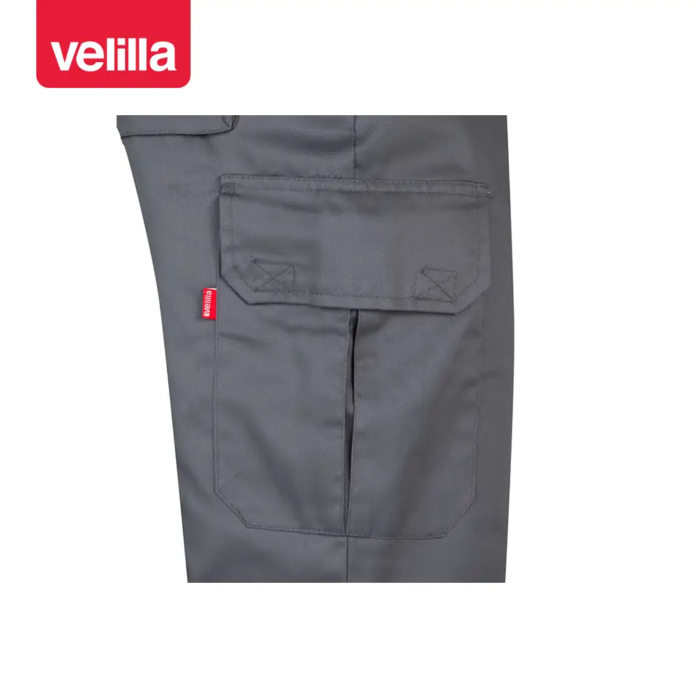 Pantalón acolchado multibolsillos Velilla 398 15 Pantalón acolchado multibolsillos Velilla 398 Gris, detalle de bolsillo lateral