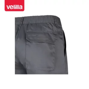 Pantalón acolchado multibolsillos Velilla 398 Gris, detalle de cintura y bolsillo trasero
