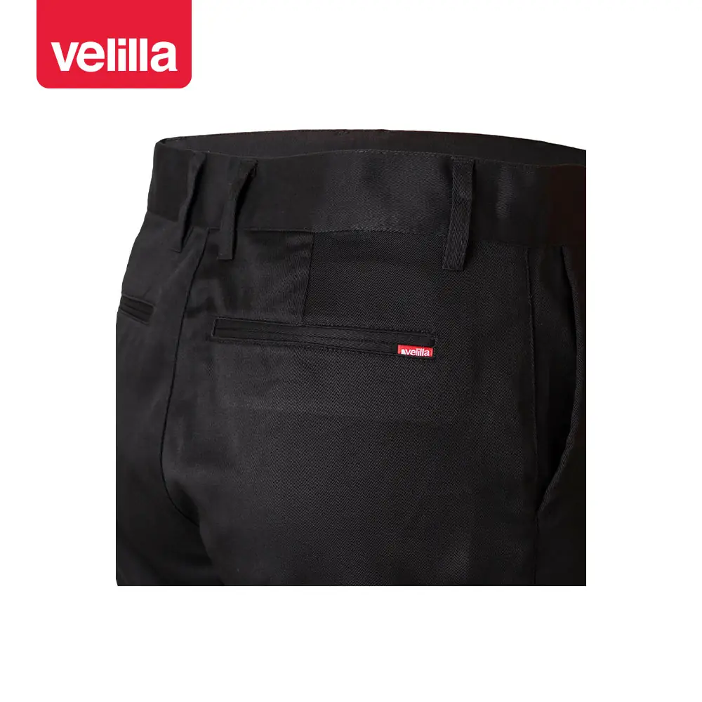 Pantalón chino stretch mujer Velilla 403003S 5 Pantalón chino stretch mujer Velilla 403003S negro, detalle de bolsillo trasero decorativo