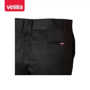Pantalón chino stretch mujer Velilla 403003S negro, detalle de cintura trasera