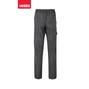 Pantalón de cocina de cuadros Velilla 403008 cuadros negros, vista trasera