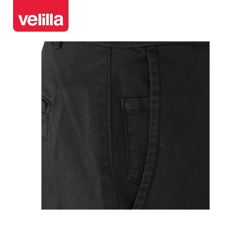 Bermudas chino stretch unisex Velilla 403011S 24 Bermudas chino stretch unisex Velilla 403011S Negro, detalle de cintura y cierre frontal