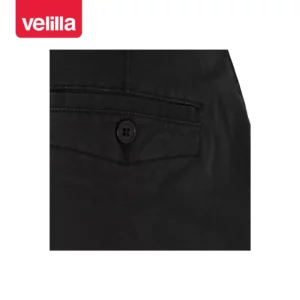 Bermudas chino stretch unisex Velilla 403011S Negro, detalle de bolsillo trasero