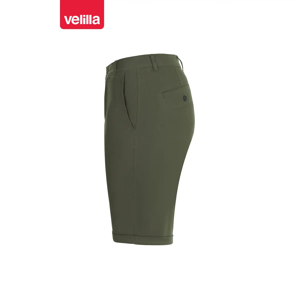 Bermudas chino stretch unisex Velilla 403011S 15 Bermudas chino stretch unisex Velilla 403011S Verde oliva, vista lateral