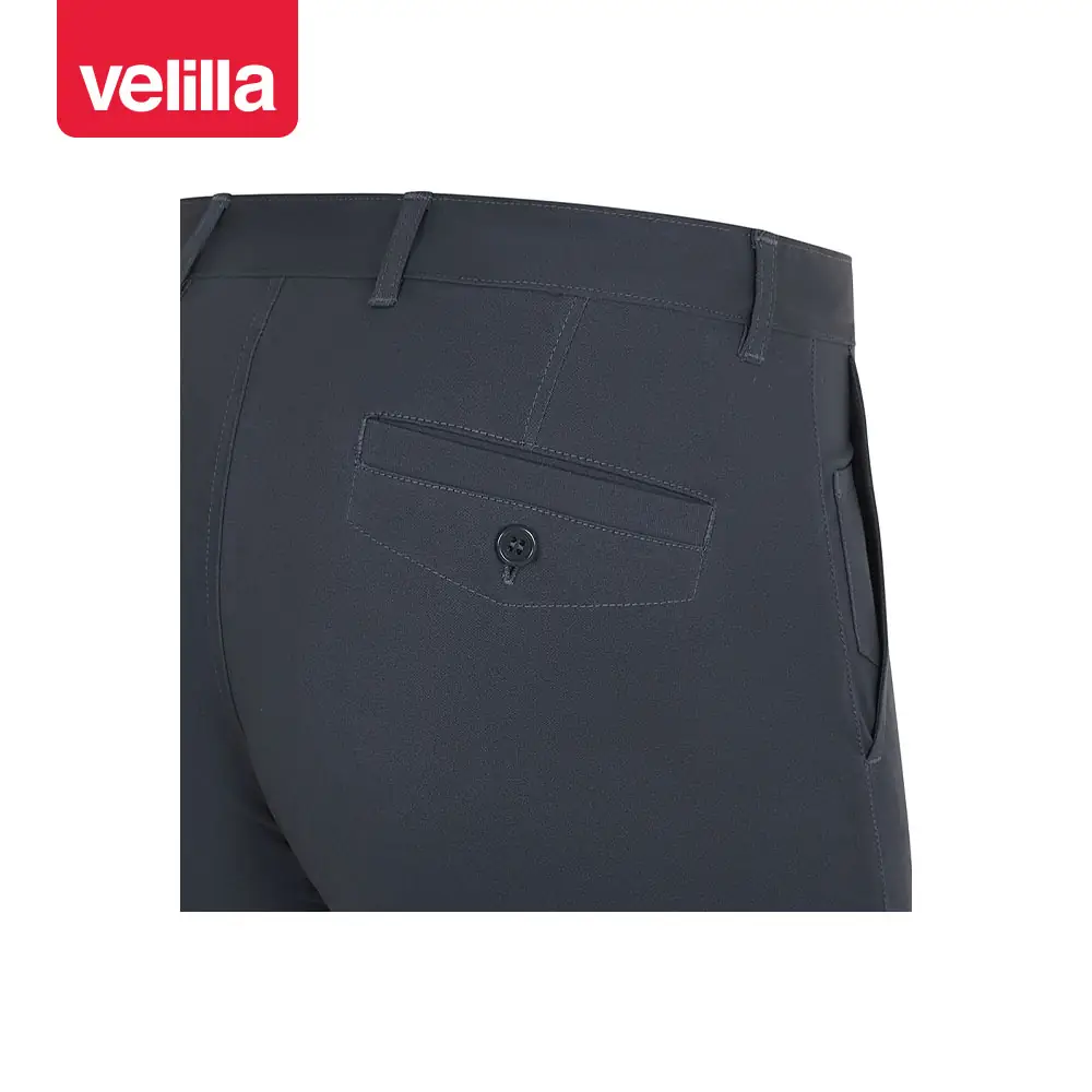 Bermudas chino stretch unisex Velilla 403011S 23 Bermudas chino stretch unisex Velilla 403011S Gris oscuro, detalle de bolsillo trasero