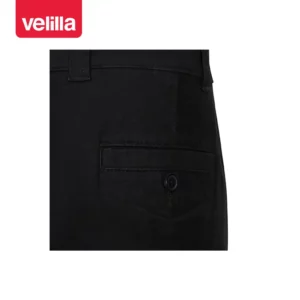 Pantalón chino stretch mujer Velilla 403012S Negro, detalle de bolsillo trasero