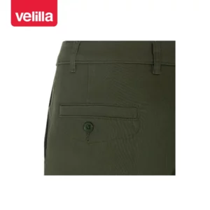 Pantalón chino stretch mujer Velilla 403012S Verde oliva, detalle de bolsillo trasero