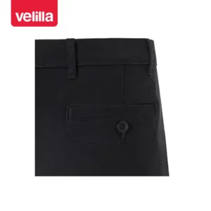 Bermudas chino stretch mujer Velilla 403013S Negro, detalle de bolsillo trasero