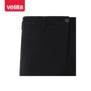 Bermudas chino stretch mujer Velilla 403013S Negro, detalle de cintura y cierre frontal