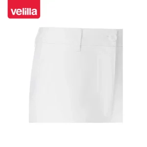 Bermudas chino stretch mujer Velilla 403013S Blanco, detalle de cintura y cierre frontal