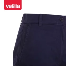 Bermudas chino stretch mujer Velilla 403013S Azul navy, detalle de cintura y cierre frontal