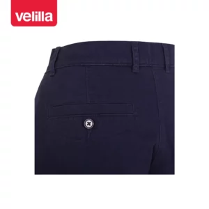 Bermudas chino stretch mujer Velilla 403013S Azul navy, detalle de bolsillo trasero