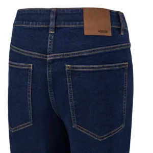 Pantalón dénim stretch mujer Velilla 403018SW Dénim azul medio, detalle de cintura y bolsillos traseros