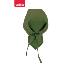 Gorro de cocina con tiras Velilla 404002 Verde caza, vista trasera