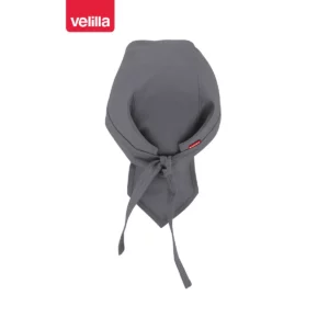Gorro de cocina con tiras Velilla 404002 Gris, vista trasera