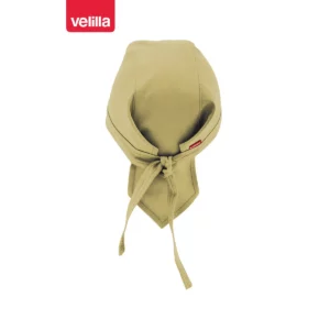 Gorro de cocina con tiras Velilla 404002 Amarillo claro, vista trasera
