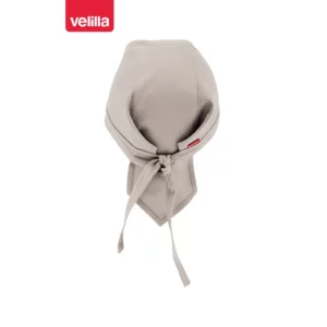 Gorro de cocina con tiras Velilla 404002 Gris hielo, vista trasera