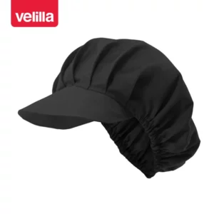 Cofia de hostelería Velilla 404004 Negro, vista perspectiva frontal