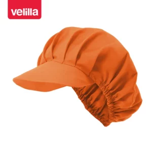 Cofia de hostelería Velilla 404004 Naranja, vista perspectiva frontal
