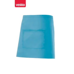 Delantal corto con bolsillo Velilla 404201 Turquesa claro, vista frontal