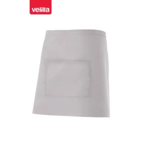 Delantal corto con bolsillo Velilla 404201 Gris hielo, vista frontal