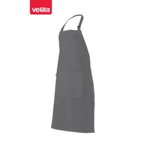 Delantal con peto y bolsillo Velilla 404203 Gris, vista perspectiva frontal