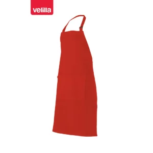 Delantal con peto y bolsillo Velilla 404203 Rojo, vista perspectiva frontal