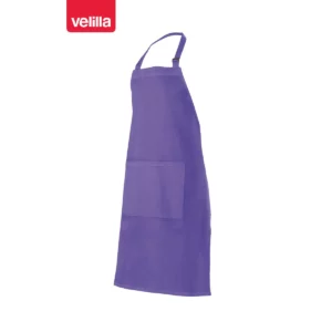 Delantal con peto y bolsillo Velilla 404203 Morado, vista perspectiva frontal