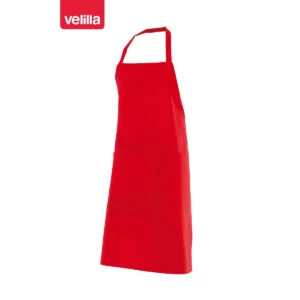 Delantal con peto Velilla 404204 rojo, vista frontal