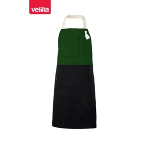 Delantal con peto bicolor Velilla 404210B Negro/Verde bosque, vista frontal