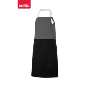 Delantal con peto bicolor Velilla 404210B Negro/Gris, vista frontal