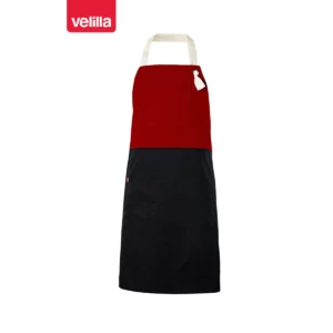 Delantal con peto bicolor Velilla 404210B Negro/Rojo, vista frontal