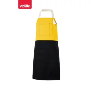 Delantal con peto bicolor Velilla 404210B Negro/Amarillo, vista frontal