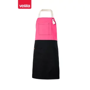 Delantal con peto bicolor Velilla 404210B Negro/Fucsia, vista frontal