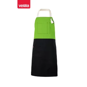 Delantal con peto bicolor Velilla 404210B Negro/Verde lima, vista frontal