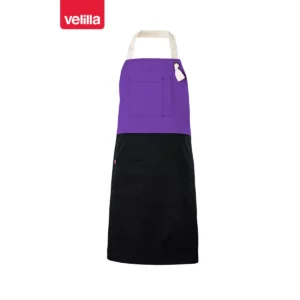 Delantal con peto bicolor Velilla 404210B Negro/Morado, vista frontal