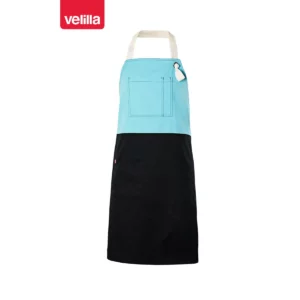 Delantal con peto bicolor Velilla 404210B Negro/Turquesa claro, vista frontal