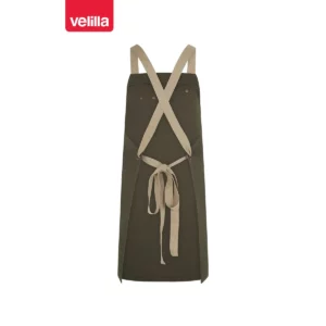 Delantal con peto canvas bicolor Velilla 404211B Verde oliva/Beige arena, vista trasera