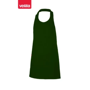 Delantal corto con peto abotonado Velilla 404212 Verde bosque, vista frontal