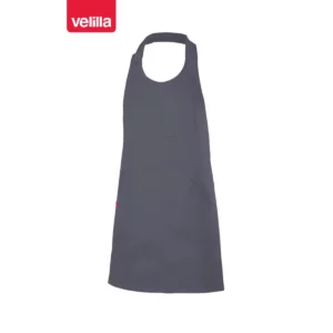 Delantal corto con peto abotonado Velilla 404212 Gris, vista frontal