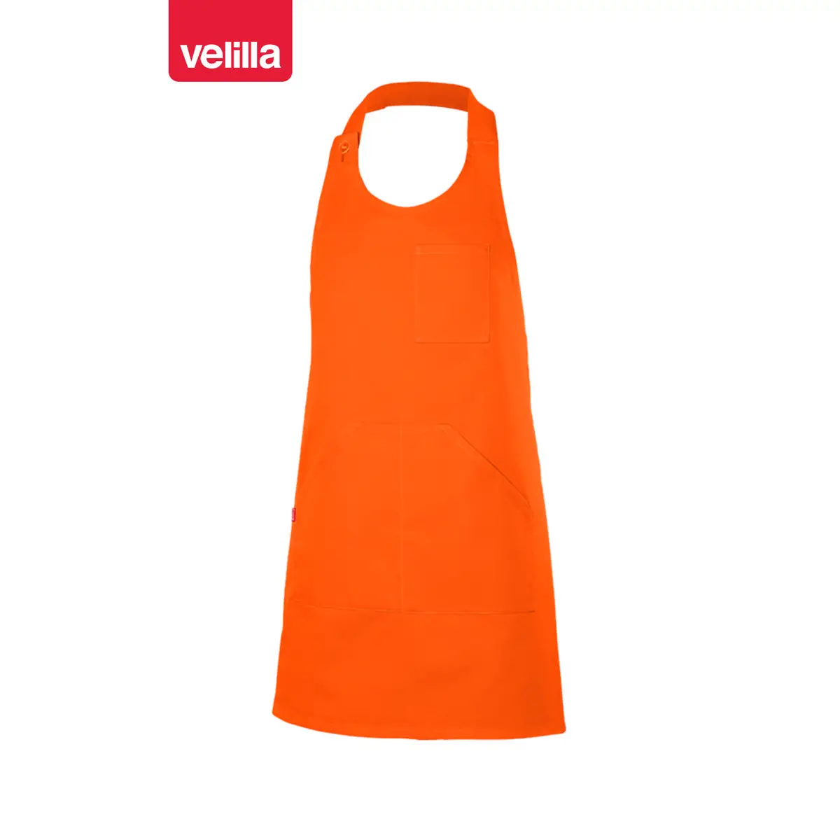 Delantal corto con peto abotonado Velilla 404212 20 Delantal corto con peto abotonado Velilla 404212 Naranja flúor, vista frontal